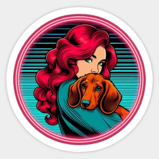 Neon Nostalgia Girl Sticker